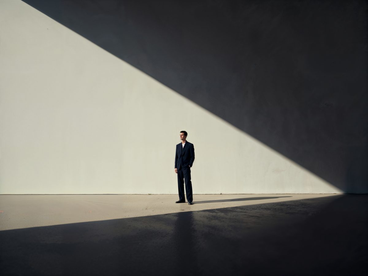 Diagonal Light, Lone Figure