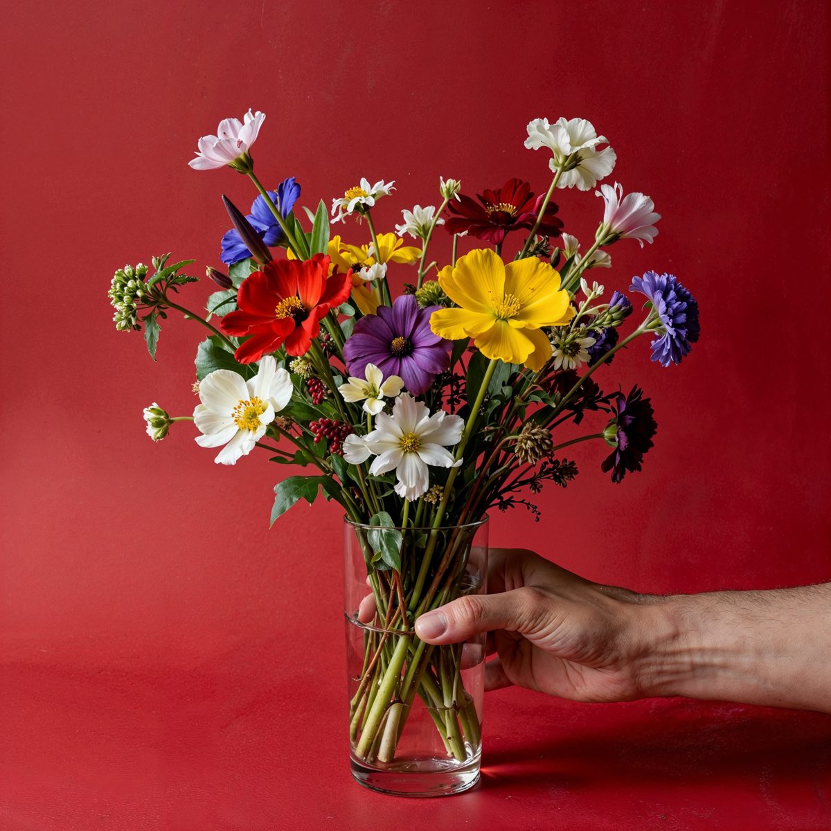 Bouquet Against Red