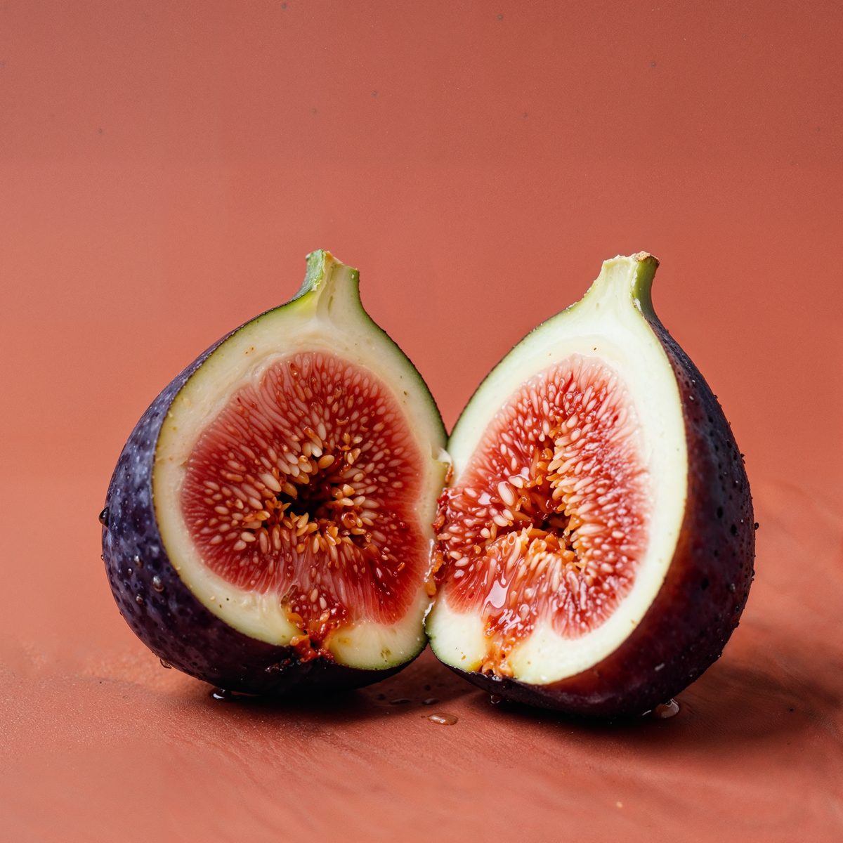 Split Figs on Terracotta