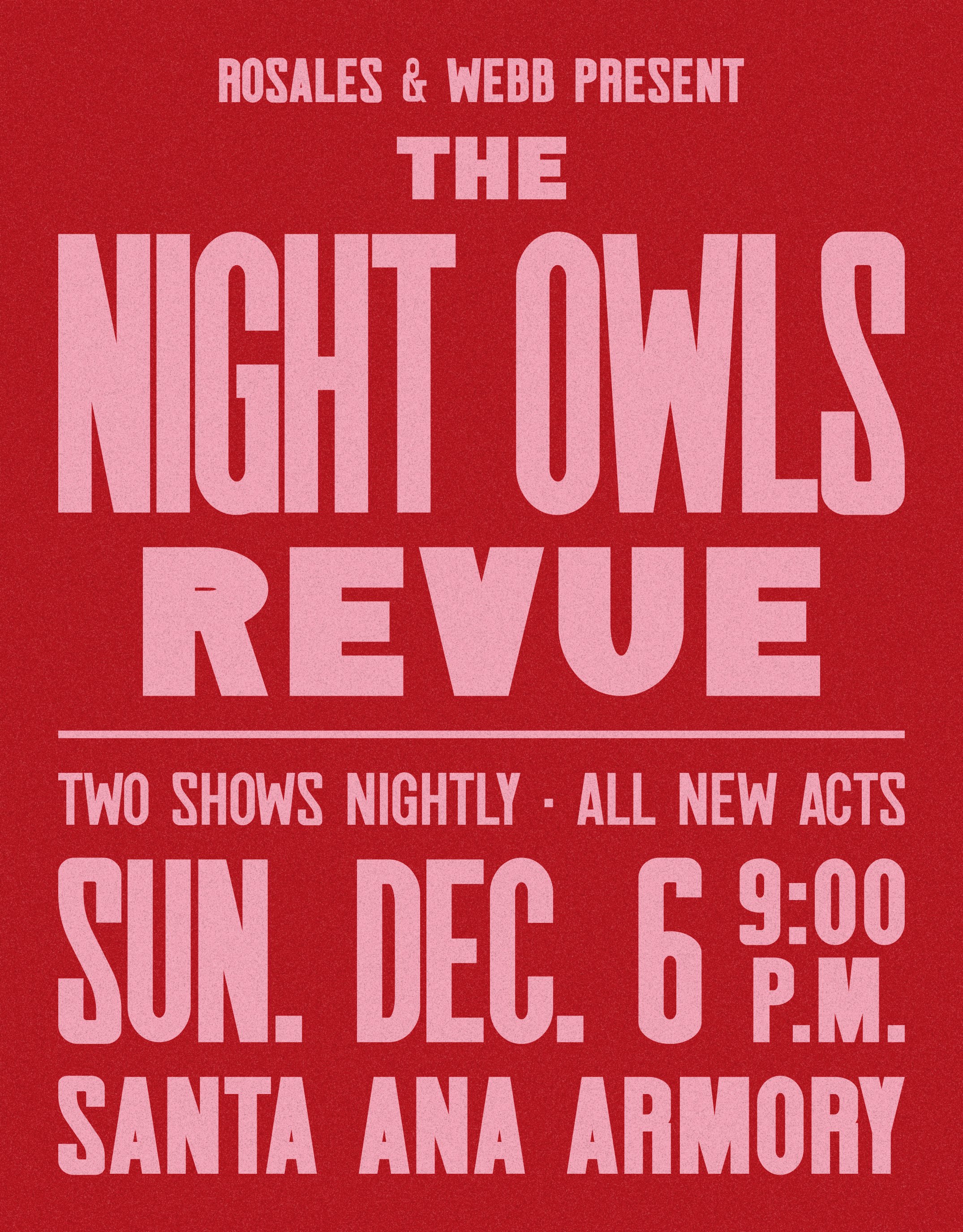 Night Owls Revue show card
