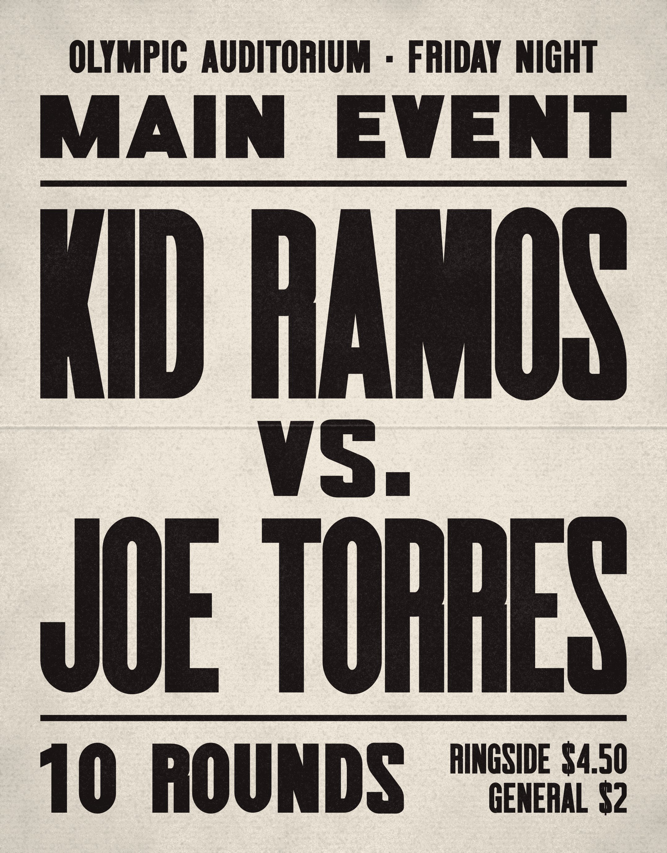 Main event boxing card