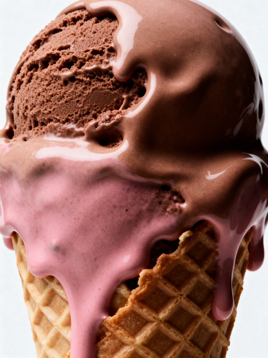 Melting Chocolate and Strawberry Cone