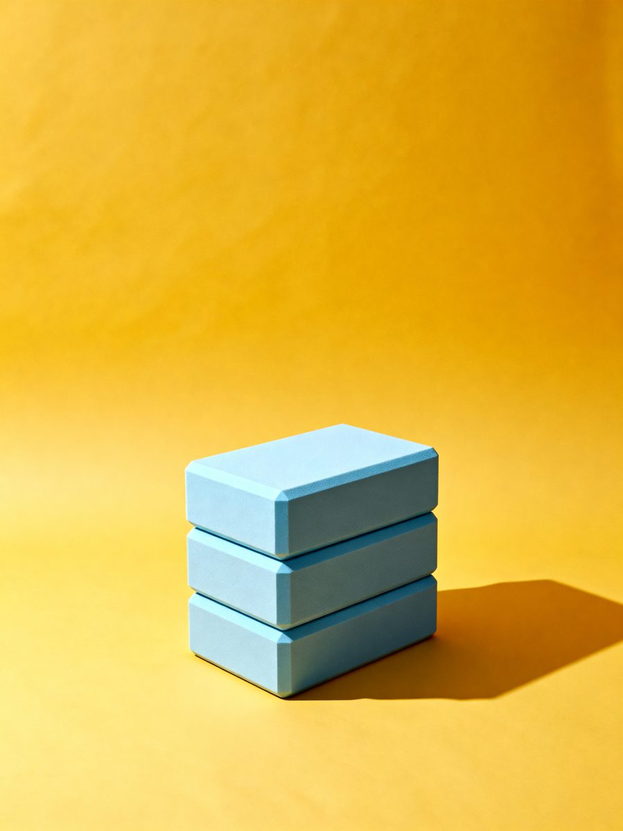 Stacked Blue Yoga Blocks
