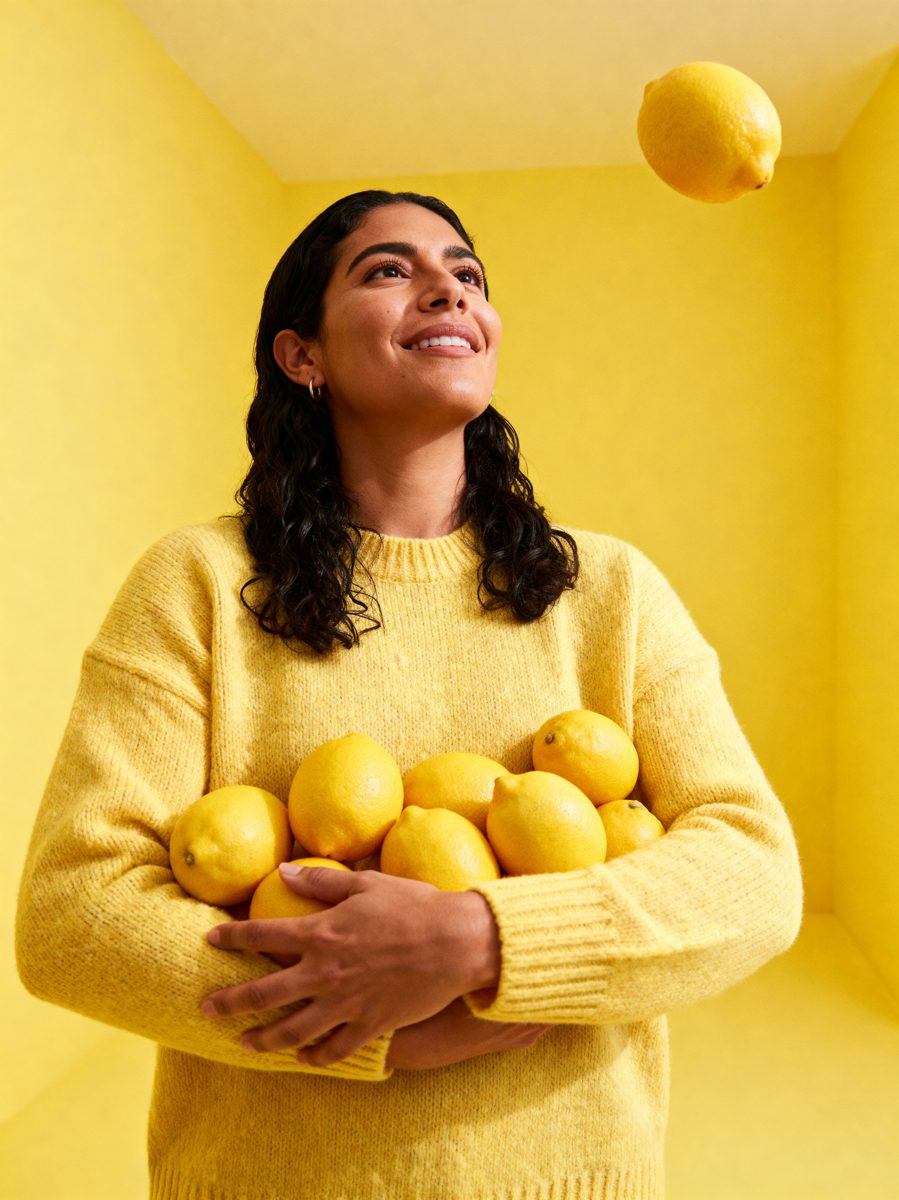 Woman Juggling Lemons